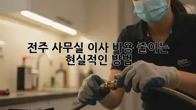 전주 사무실 이사, 비용 줄이는 현실적인 방법!